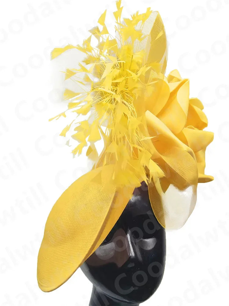 Big Flower Fascinator Headband | Formal Tea Party & Cocktail Church Hat