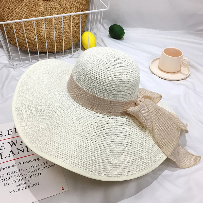 Women's Wide Brim Straw Sun Hat | Foldable Beach & Travel Hat