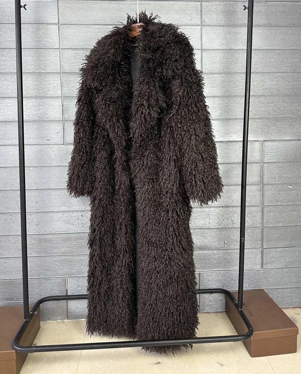 LANMREM Colorful Women's Furry Coat Rose Pink Faux Fur Coat Suit Collar Autumn Winter Thick Cardigan Long Overcoat Chic 2DB5859