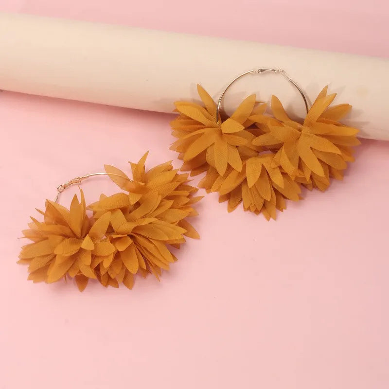 Women's Flower Hoop Earrings | Bohemian Large Round Earrings | AvantBah