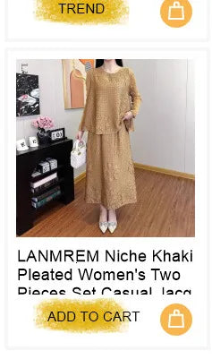 LANMREM Big Size Chic Women's Pleated Two Pieces Set Casual Loose Pleated Floral Drawstring Long Top And Wide Leg Pants 2DB5506