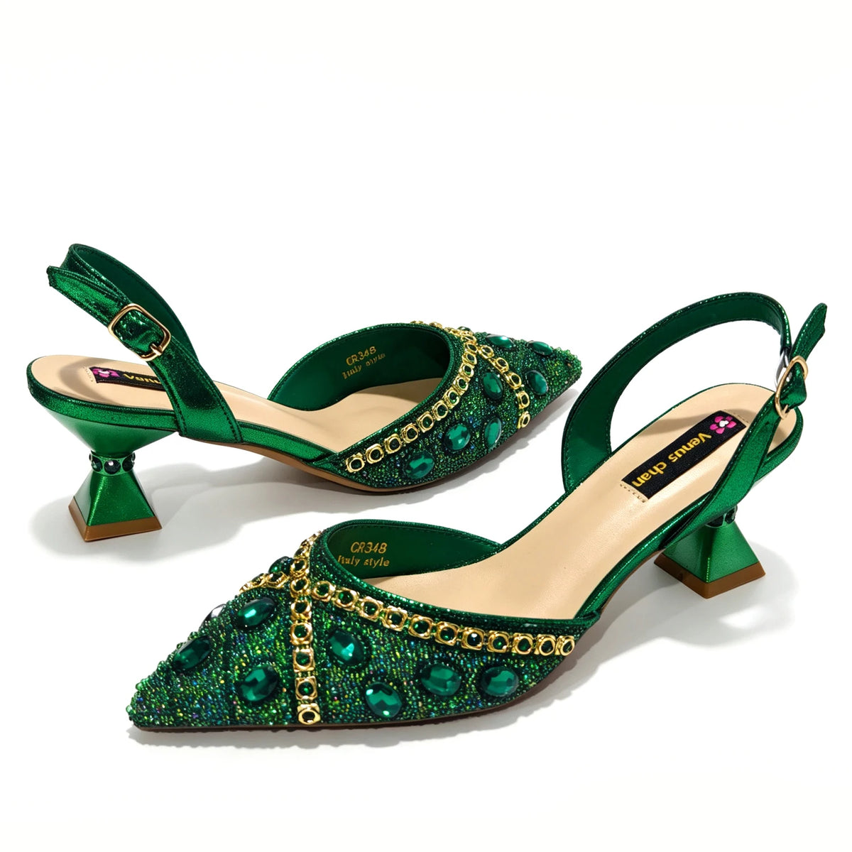 New Italian Design Blue Rhinestone High Heel Shoes & Bag Set Elegant Pointed-Toe For Women Wedding Party Evening Occasions