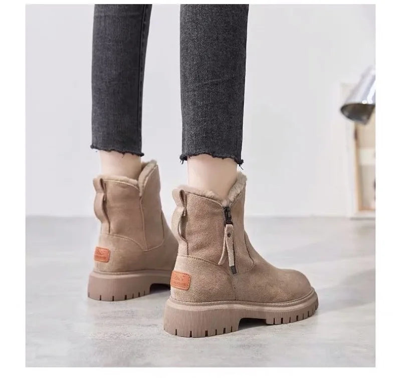 2025 Winter Women's Boots Plush Warm Snow Boots Fashion High Top Cotton Boots for Women Tassel Zipper Ankle Boot Botas De Mujer