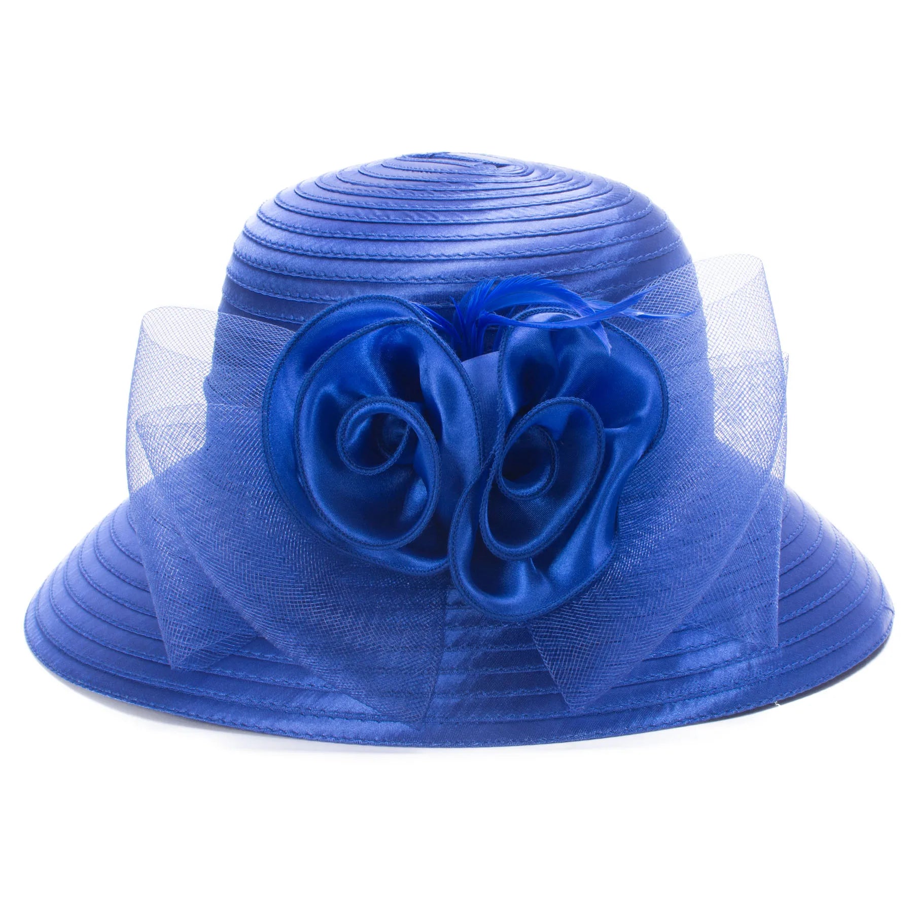 Lawliet Chapeaux d'été à large bord pour femmes, avec plumes, résille, fascinateur, chapeaux de plage, de mariée, de mère, de mariage, de derby, d'église, casquette A433