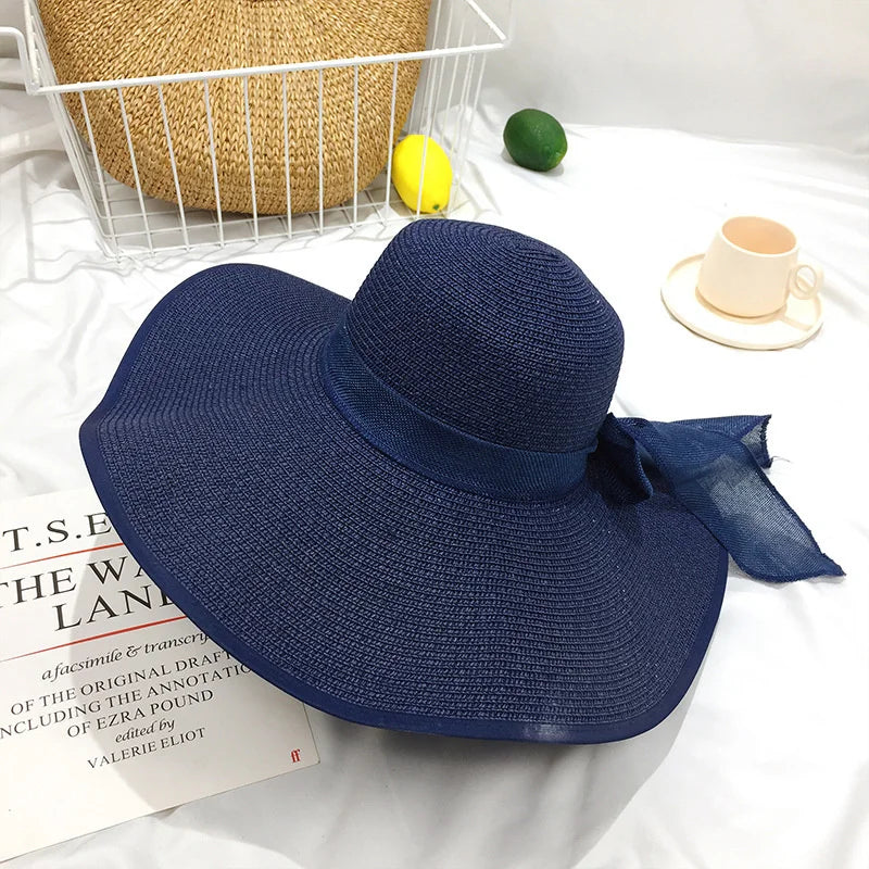 Women's Wide Brim Straw Sun Hat | Foldable Beach & Travel Hat