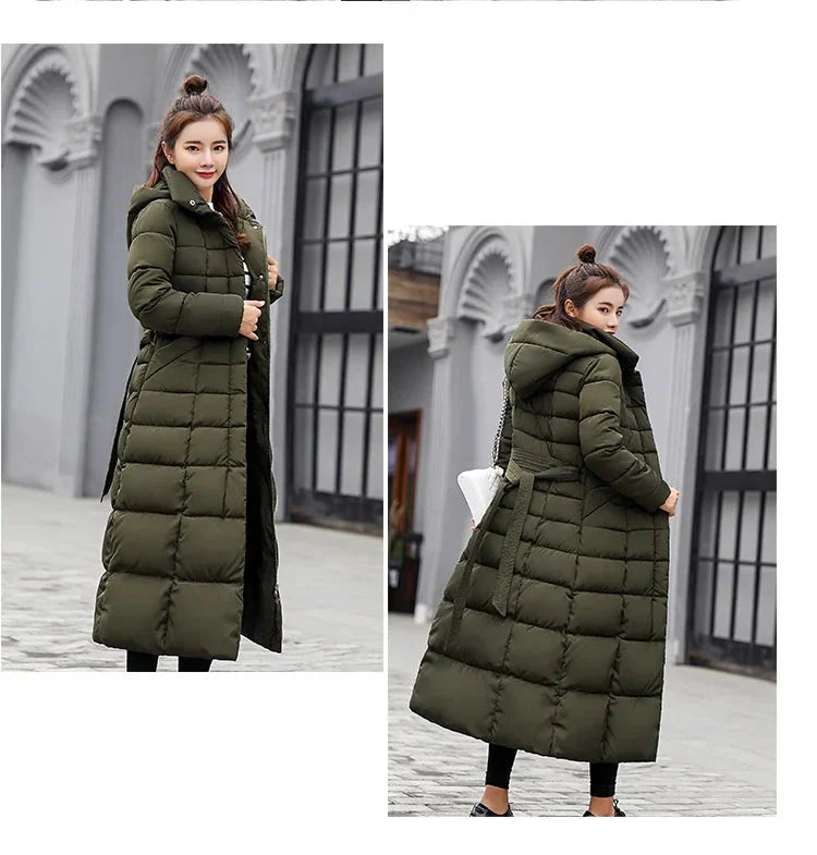 Women's Fashionable Comfortable Bow Belt Fox Fur Collar Coat