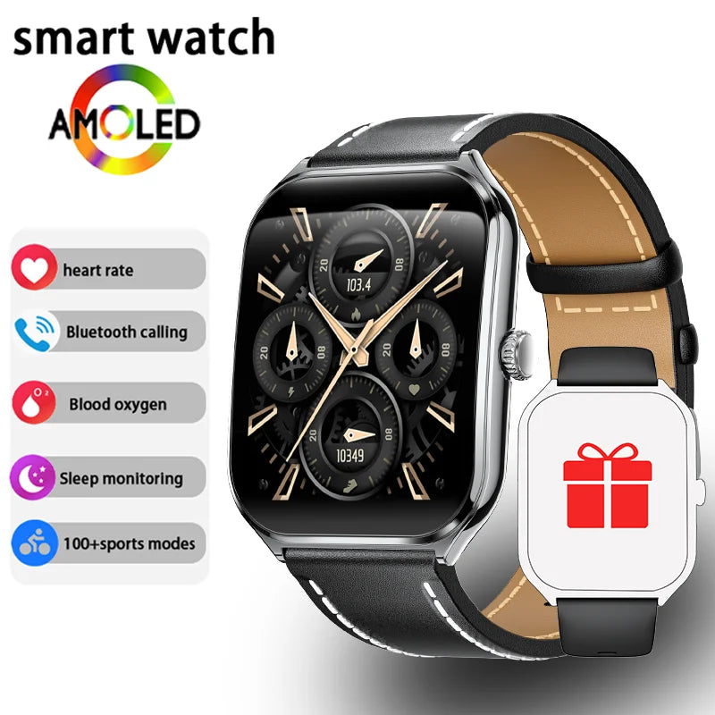 New Ultra Thin Smart Watch men 1.96" AMOLED 360*360 HD Pixel Display Always Show Time Bluetooth Call Reminder Smartwatch Ladies