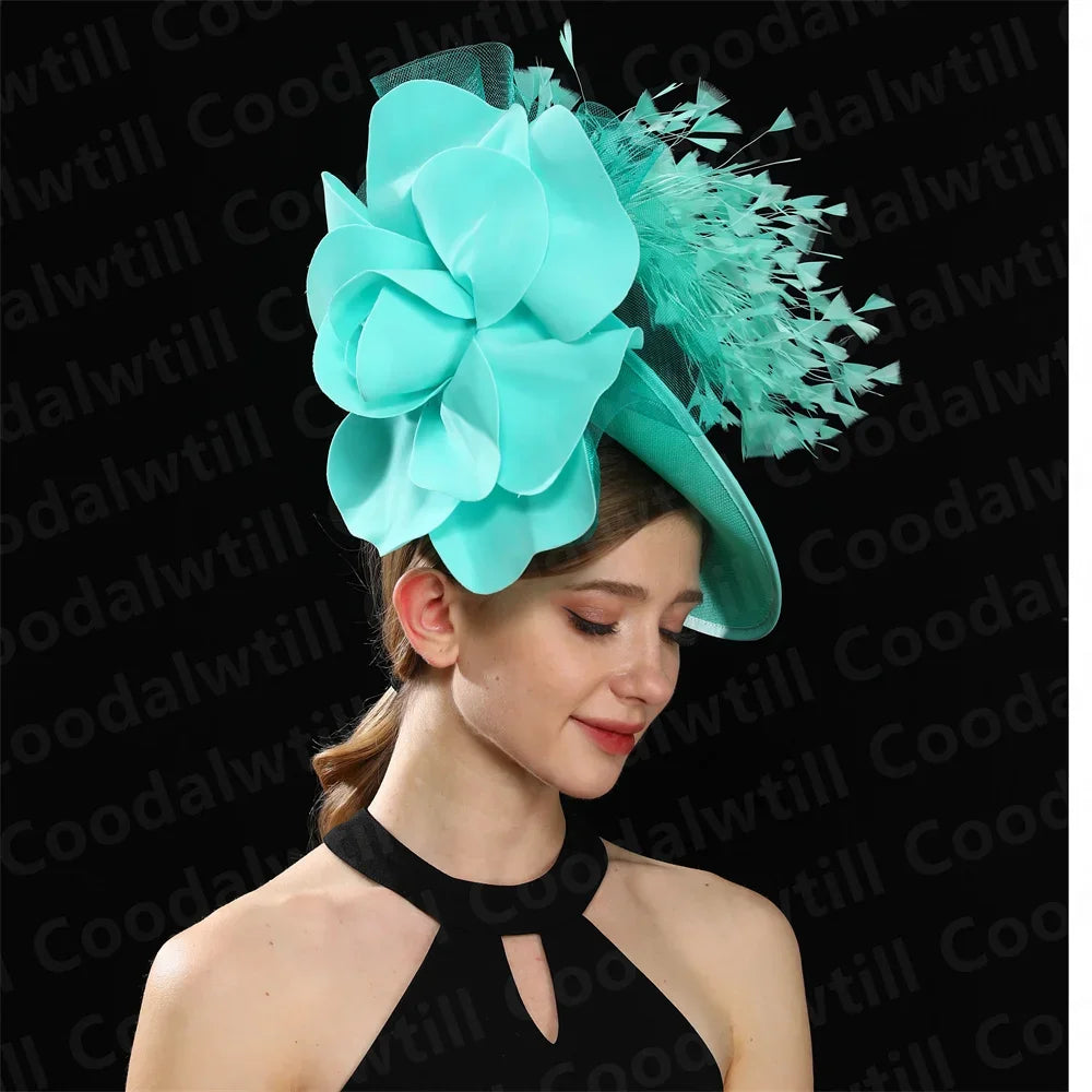 Big Flower Fascinator Headband | Formal Tea Party & Cocktail Church Hat