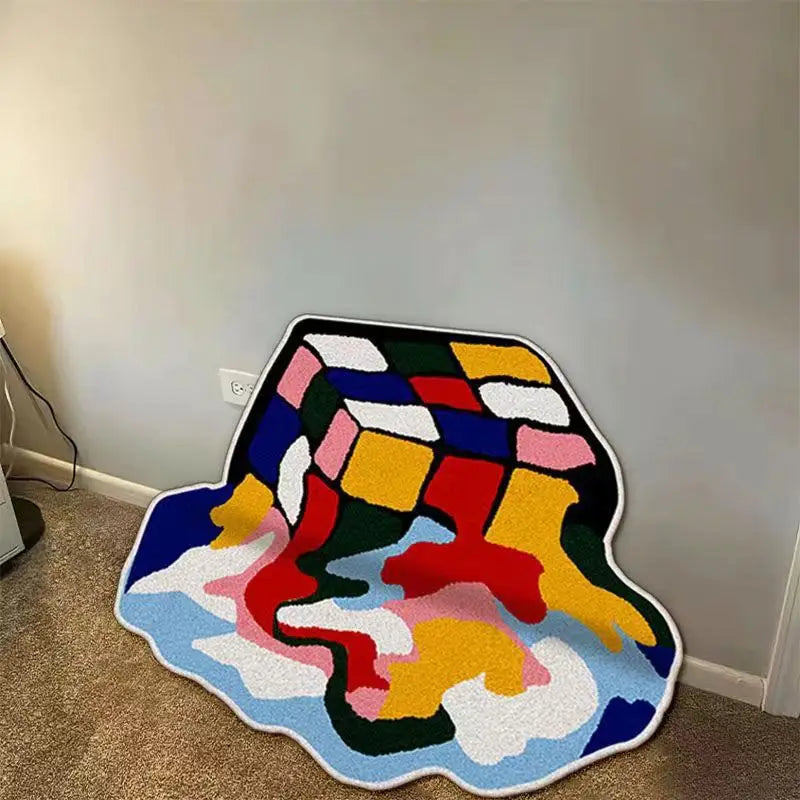 Magic Cube Tufting Rug | Soft 3D Bathroom Mat & Bedroom Doormat | HotTrendyPicks