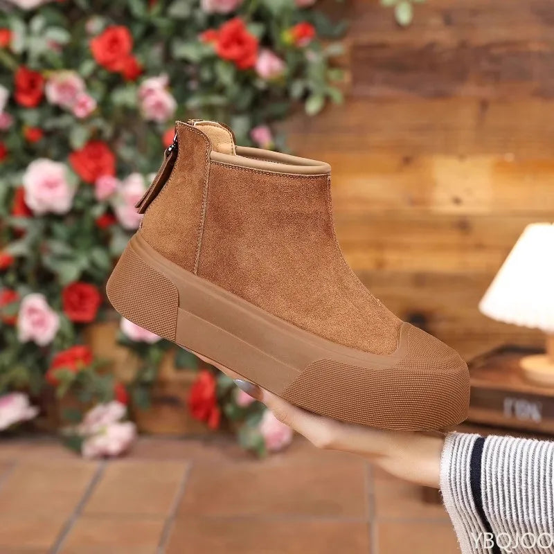 Women's  casual comfortable snow boots winter velvet cotton minimalist short boots fashionable versatile warm women shoes