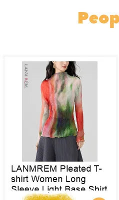 LANMREM Stand Collar Dragon Scale Pleated T-shirt High-end Versatile Slimming Short Sleeved Women's Summer Pullover Tops 2DB3044