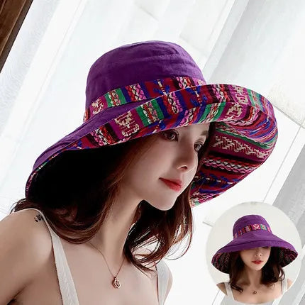 Women's Wide Brim Double-Sided Bucket Hat