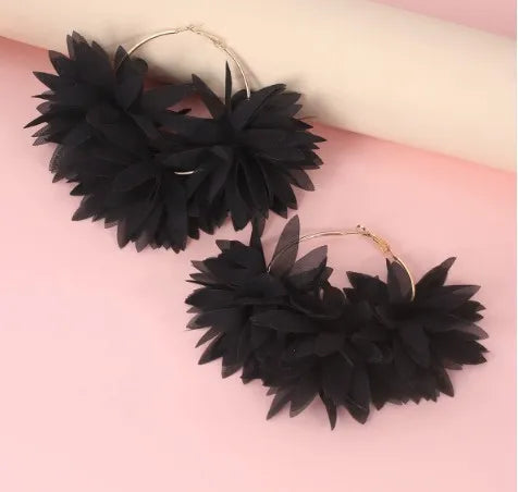 Women's Flower Hoop Earrings | Bohemian Large Round Earrings | AvantBah