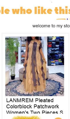 LANMREM Blue Green Tie-Dye Print Women's Two-piece Set Three-quarter Sleeves A-line Top Wide Leg Pants 2026 Spring New 2DB7115