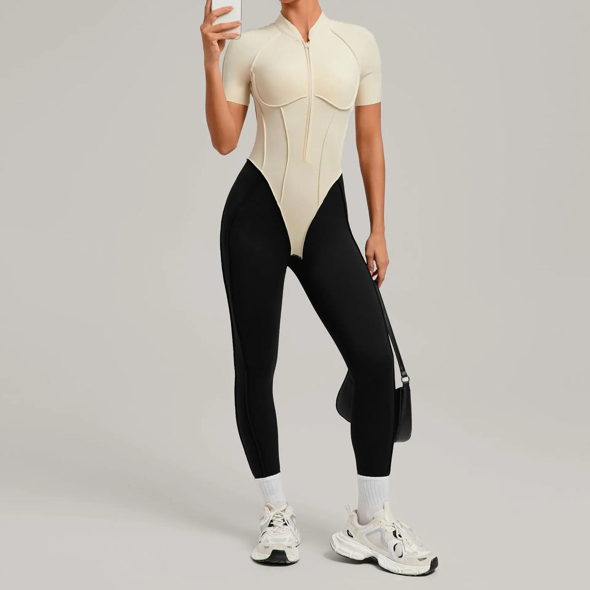 Women’s Sleeveless Yoga Jumpsuit with Open-Back Detail