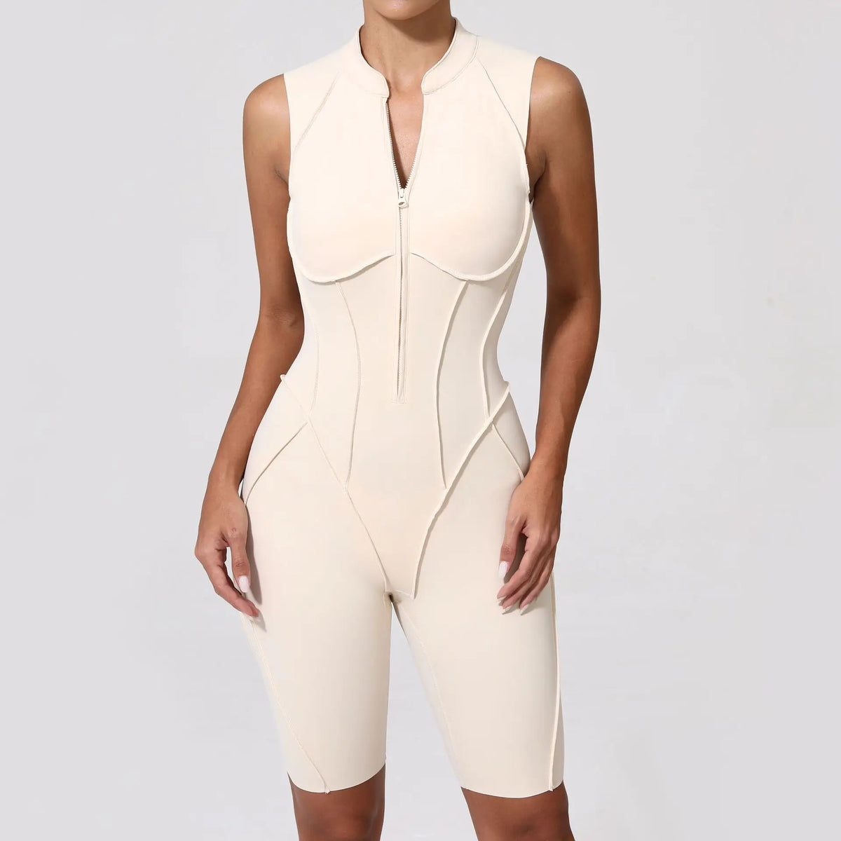 Women’s Sleeveless Yoga Jumpsuit with Open-Back Detail
