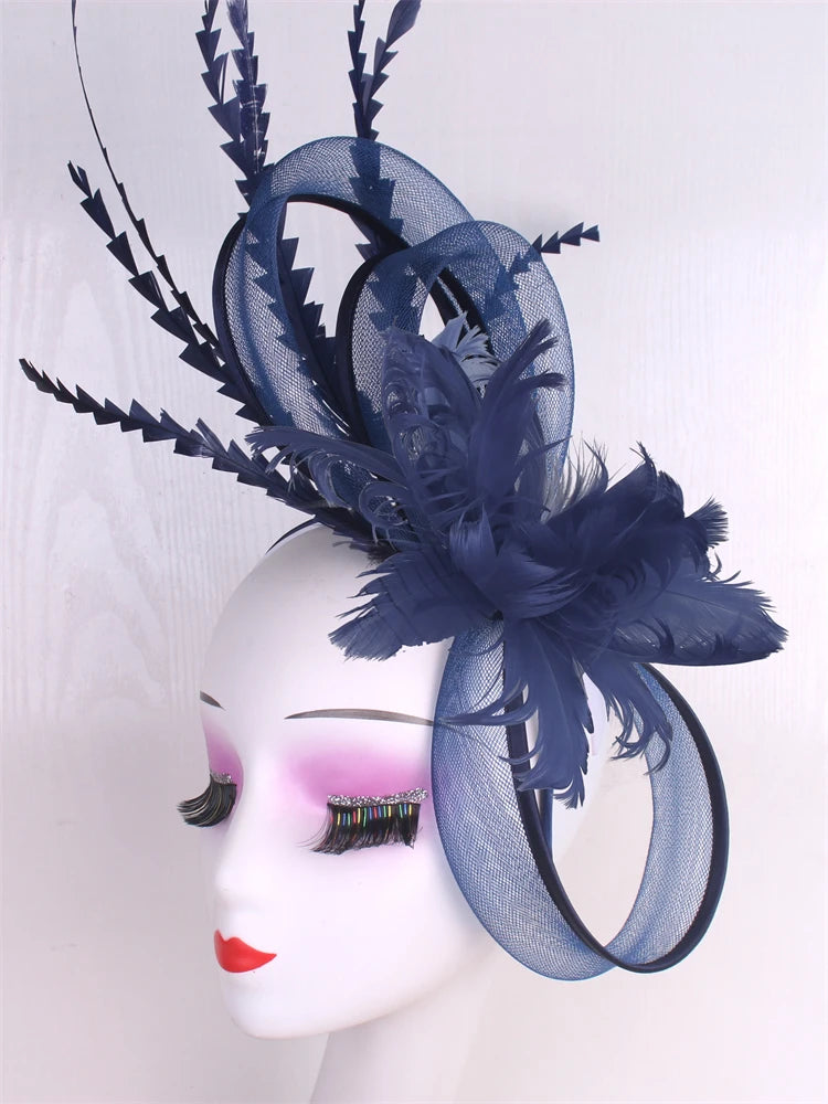 Wedding Veils Wedding Pillbox Cap Women Vintage Red White Black Fascinators Hat New Fashion Party Headpiece Feathers Hats Femme