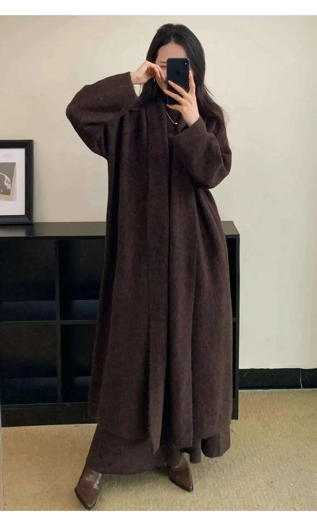 Ensemble 3 Pièces Tricoté Élégant Femme – Long Cardigan, Gilet Sans Manches, Jupe Longue Taille Haute Évasée