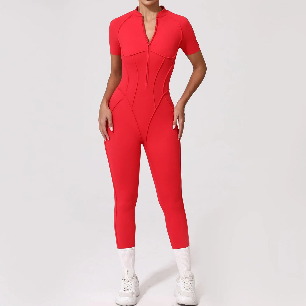 Women’s Sleeveless Yoga Jumpsuit with Open-Back Detail