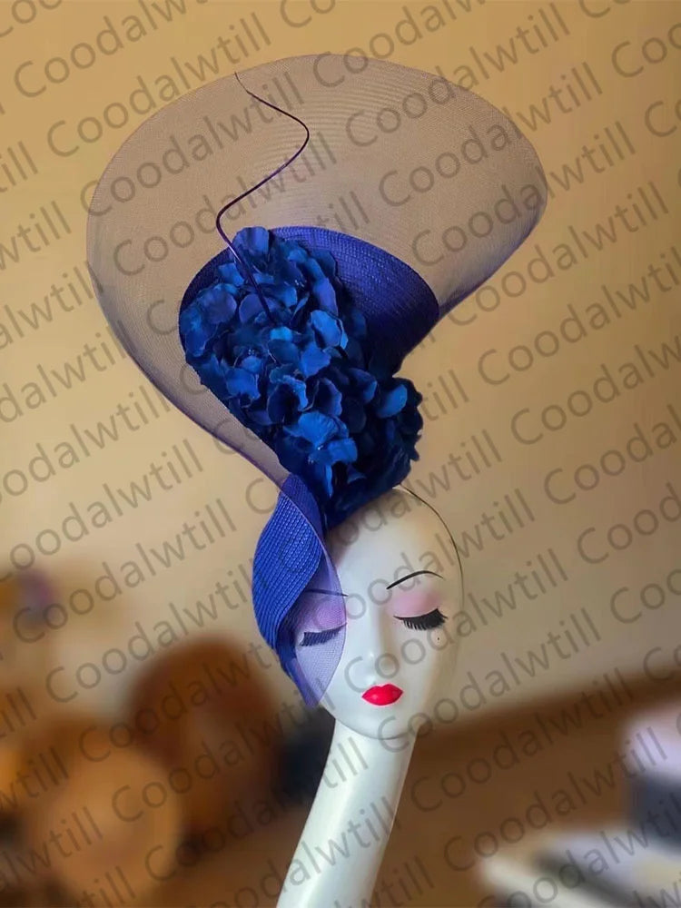 Women's Elegant Fascinator Pillbox Cap With Flower Luxury Party Derby Hat