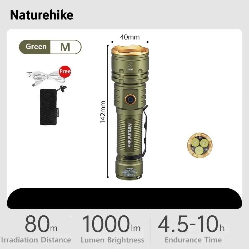 Lampe Torche de Camping Haute Puissance 2800lm | Lampe de Poche Étanche USB-C 250M | HotTrendyPicks
