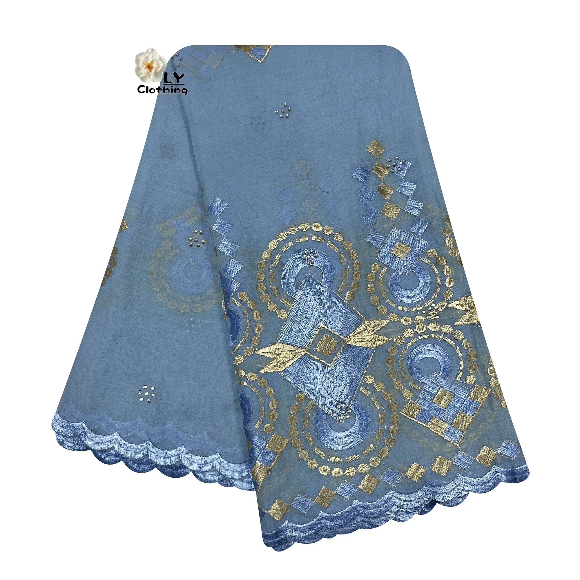 Embroidered Sequin Hijab Shawl - Premium Cotton Pashmina