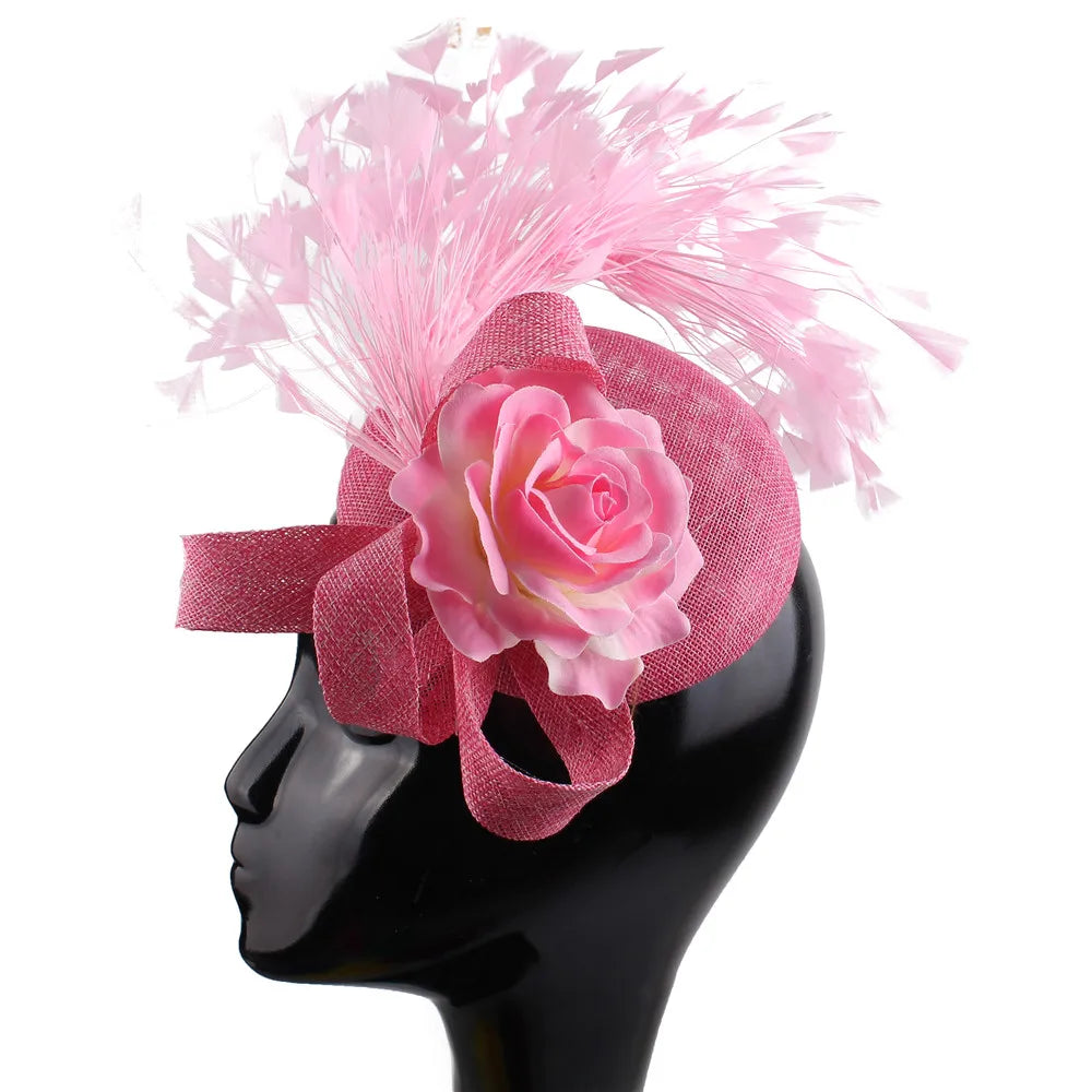 Rose Flower Pillbox Fascinator Hat | Elegant Wedding & Derby Headpiece
