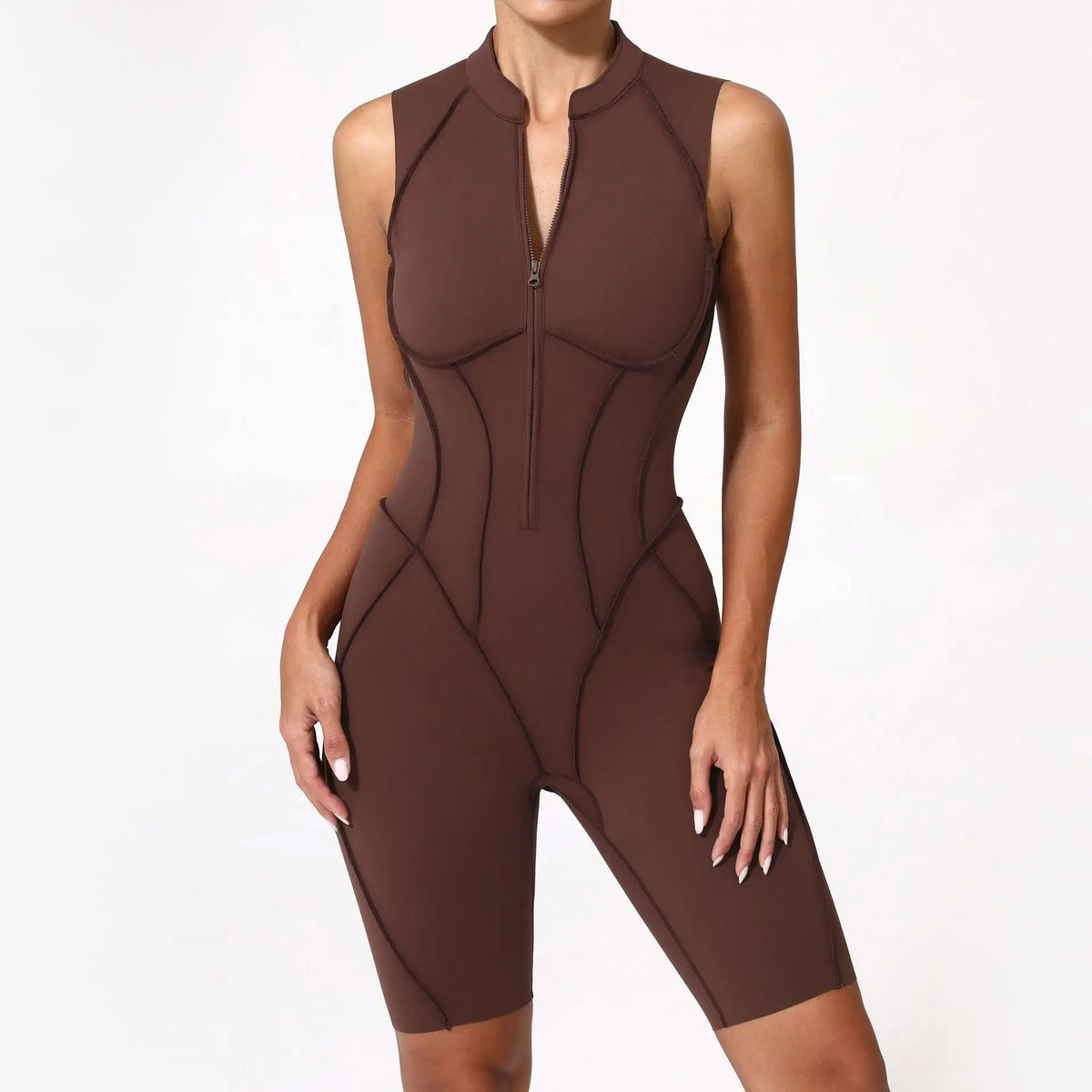 Women’s Sleeveless Yoga Jumpsuit with Open-Back Detail