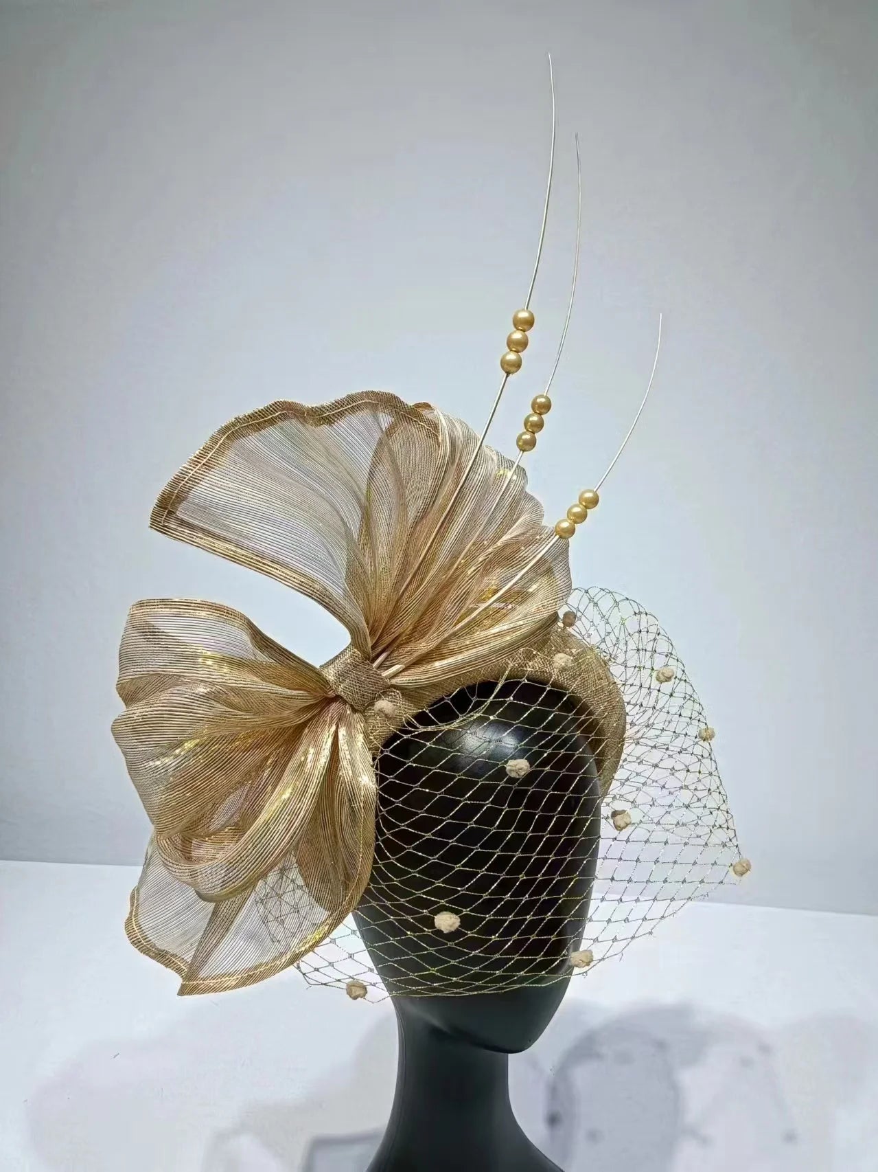 Handmade Femme Mariage Headpiece Fascinator Hat Women Formal Wedding Church Event Tea Millinery Cap Feather Kentucky Derby Race