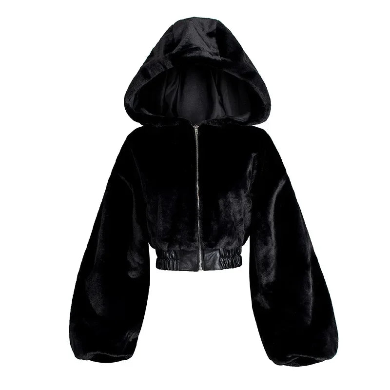 Women's Winter Fabulous Fluffy Hooded Fur Jacket