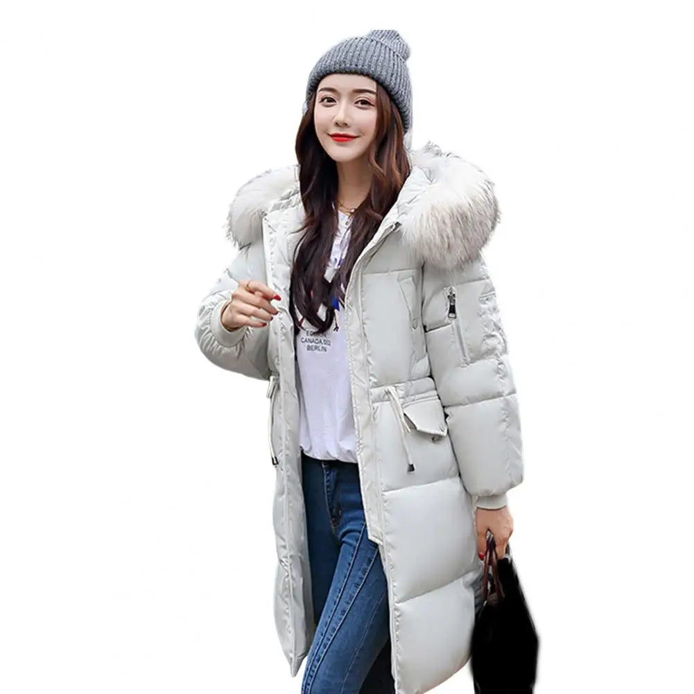 Women's Winter Down Faux Fur Thick Hooded Jacket