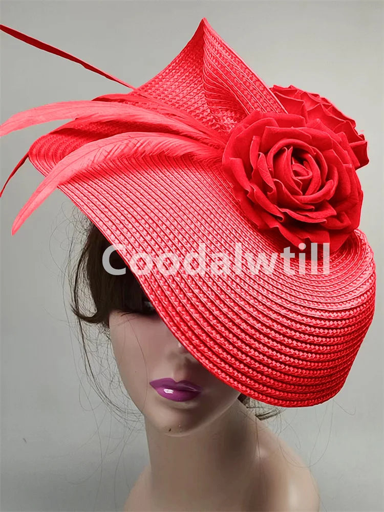Women's Pillbox Fascinator Hat | Flower & Feather Headwear for Weddings & Ascot