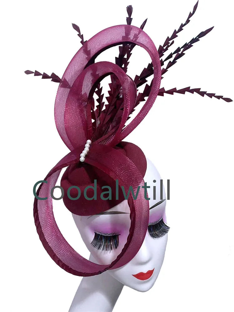 Charming Mesh Fascinator Ladies Elegant Derby Feather Hair Accessories For Women