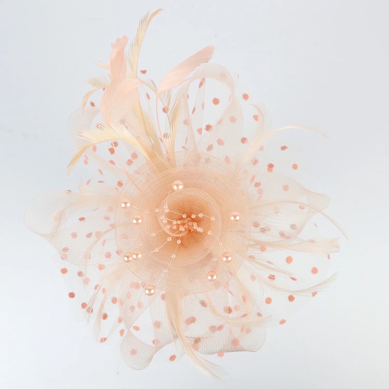 Vintage Women Feather Flower Fascinator Hat Ladies Hair Accessories Wedding Party Floral Mesh Veil Headband Hairpin
