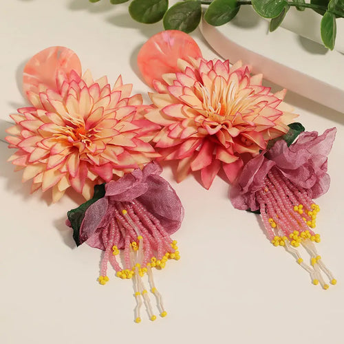 Bohemian Dahlia Drop Earrings