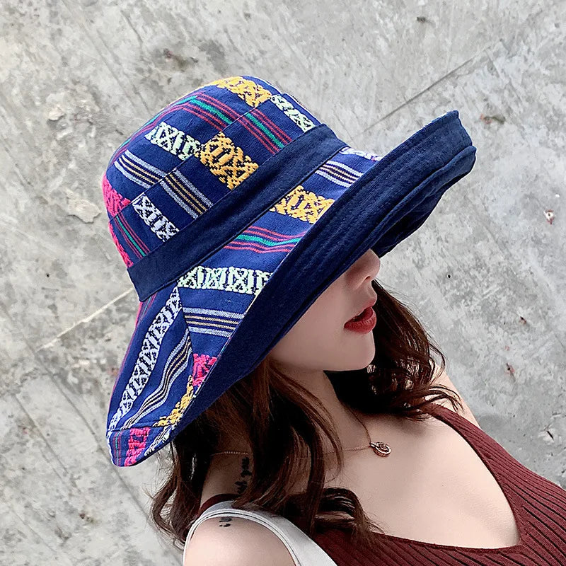 Women's Wide Brim Double-Sided Bucket Hat