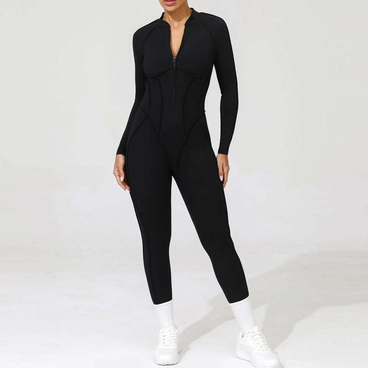 Women’s Sleeveless Yoga Jumpsuit with Open-Back Detail