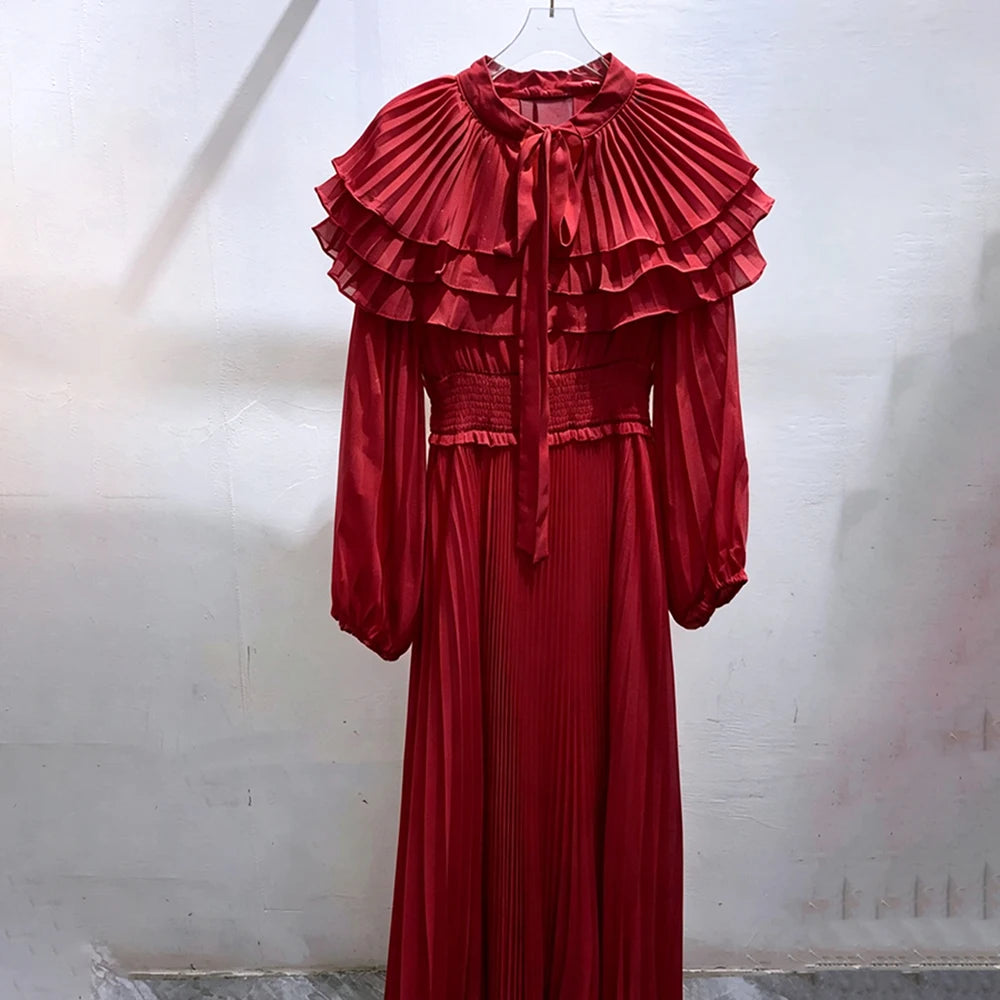 Women's Tiered Ruffle Chiffon Maxi Dress
