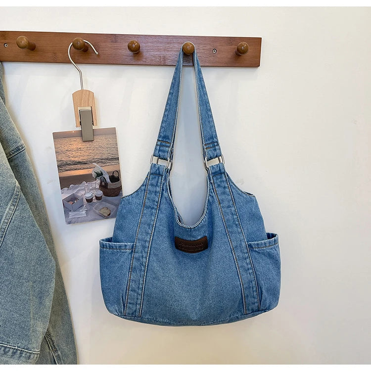 Fashion Luxury Women's Shoulder Bag Denim Fabric High Quality Women's Handbags Large Capacity Multi Functional Women‘s Tote Bag