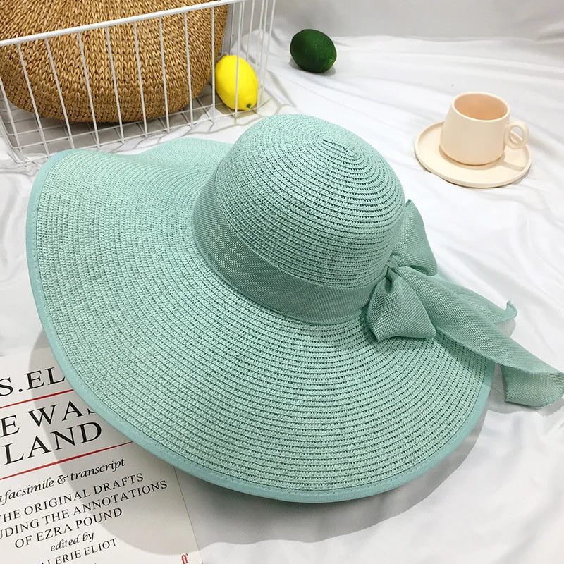 Women's Wide Brim Straw Sun Hat | Foldable Beach & Travel Hat