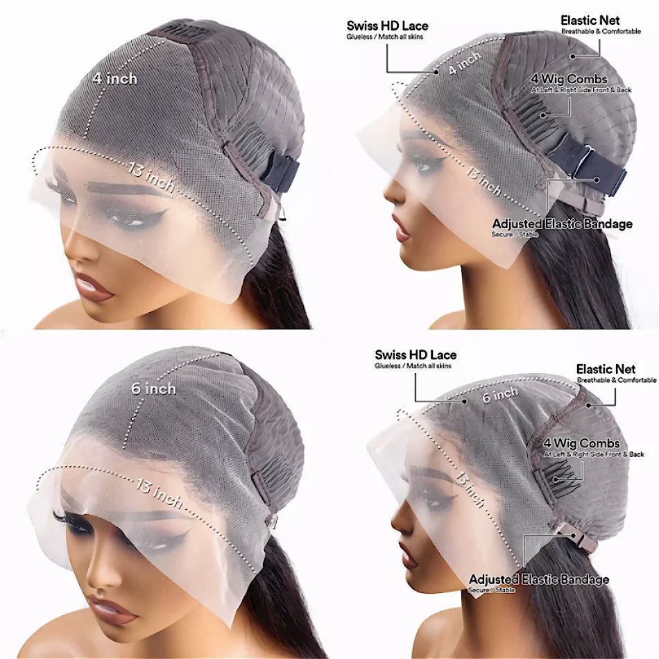 Perruques de cheveux humains brésiliens bouclés à l'eau pré-épilées Hd 250 % Loose Deep Wave 30 38 40 pouces 13x6 HD Lace Frontal