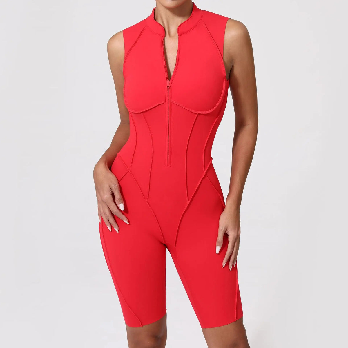 Women’s Sleeveless Yoga Jumpsuit with Open-Back Detail