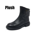WOIZGIC Women's Genuine Leather Female Mother Ankle Boots Shoes Split Zipper Winter Fur Plush Warm Autumn Zapatos Mujer Platform