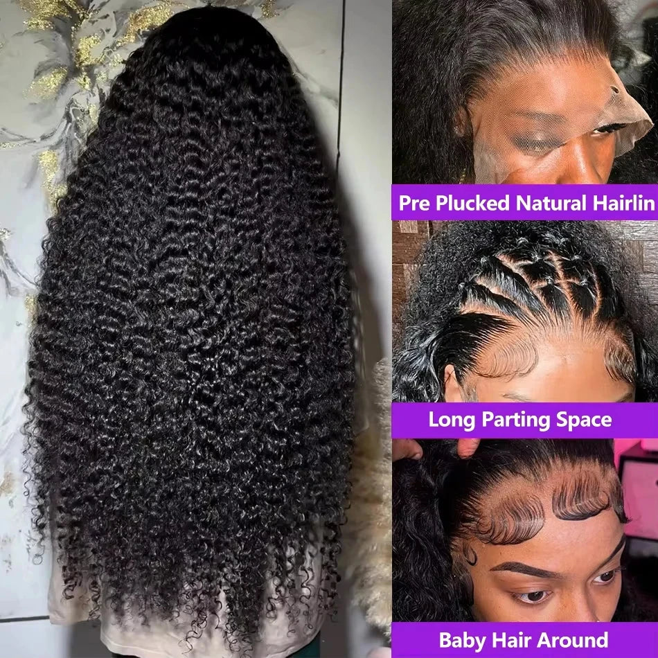 Perruques de cheveux humains brésiliens bouclés à l'eau pré-épilées Hd 250 % Loose Deep Wave 30 38 40 pouces 13x6 HD Lace Frontal