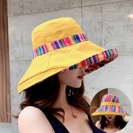 Women's Wide Brim Double-Sided Bucket Hat