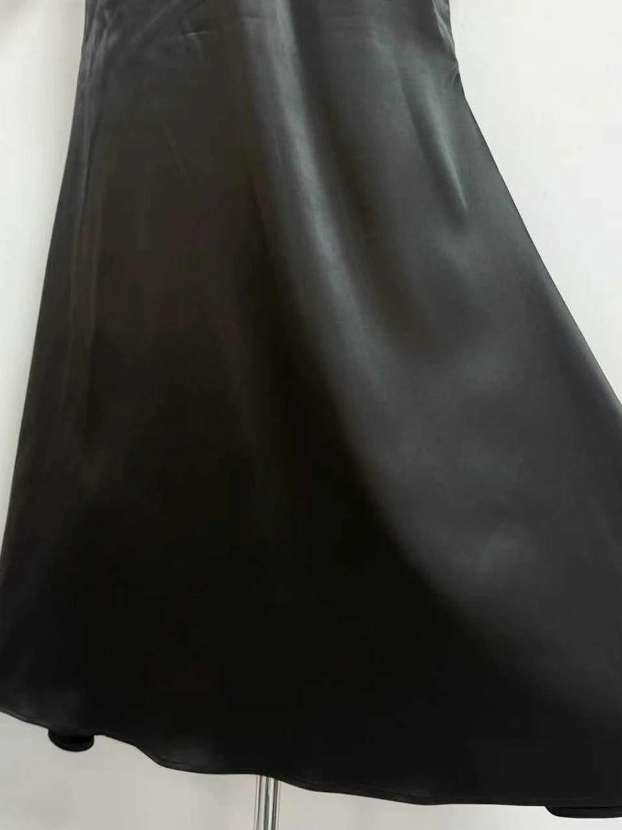 VGH Formal Feather Cape Sleeve Maxi Dress for Women O Neck Spaghetti Strap Floor Length Long Evening Prom Cocktail Party Gown