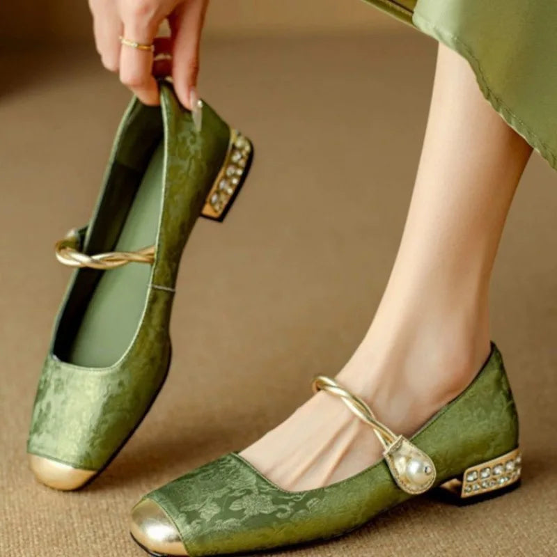 2026 Hot Sale Women's Versatile French Style Shallow Mouth Single Shoes Casual Lightweight Mary Jane Shoes