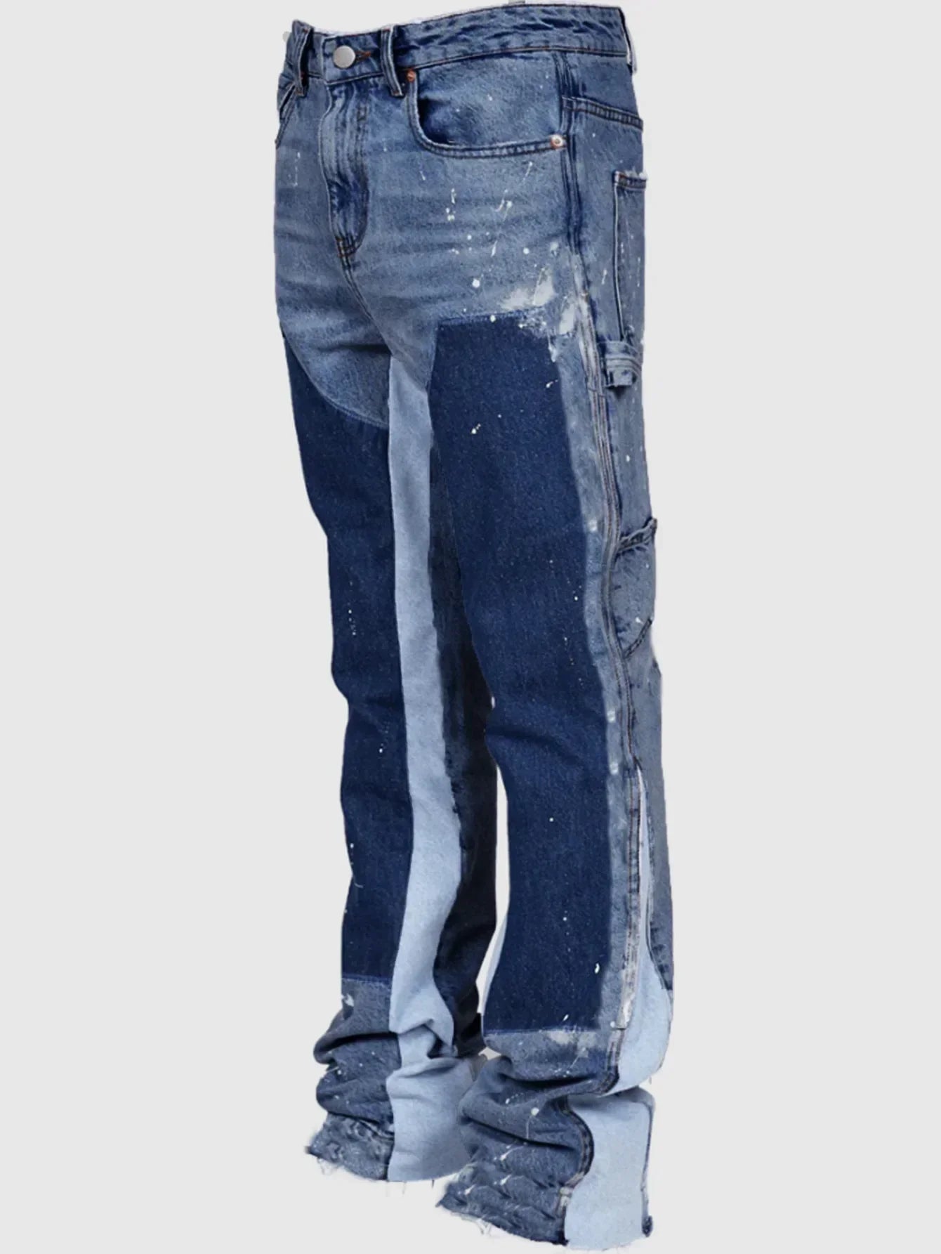 Men's Fashion Jeans Work Pants, European and American Fashion Workwear Elastic