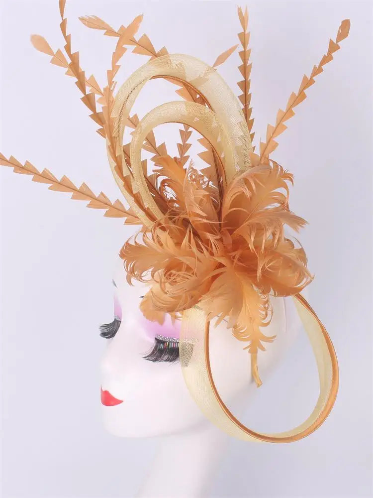 Wedding Veils Wedding Pillbox Cap Women Vintage Red White Black Fascinators Hat New Fashion Party Headpiece Feathers Hats Femme