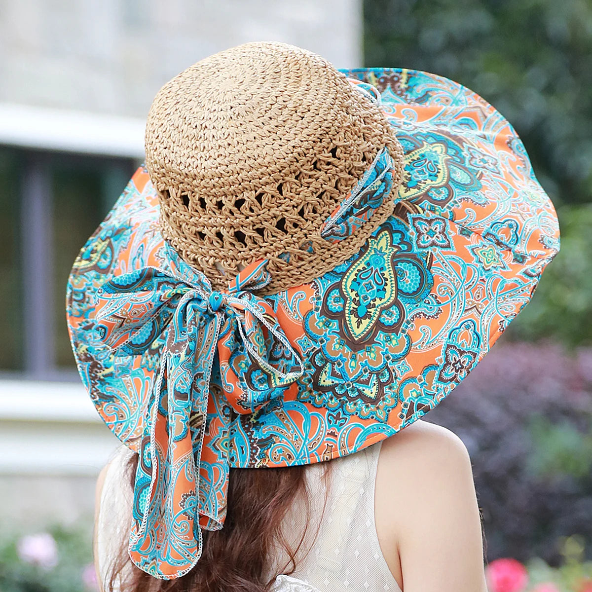Reversible Wide Brim Sun Hat | UV Protection & Printed Design